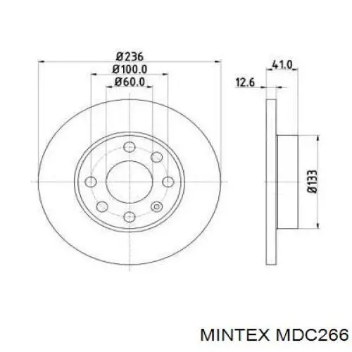 MDC266 Mintex диск тормозной передний