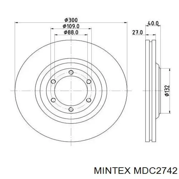 MDC2742 Mintex передние тормозные диски