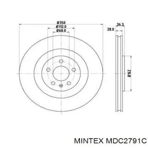 MDC2791C Mintex тормозные диски