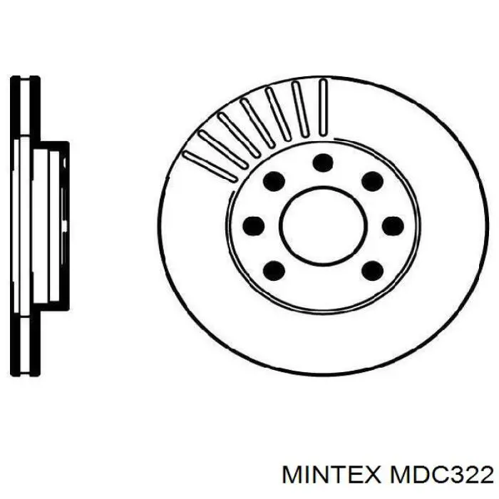 MDC322 Mintex диск тормозной передний