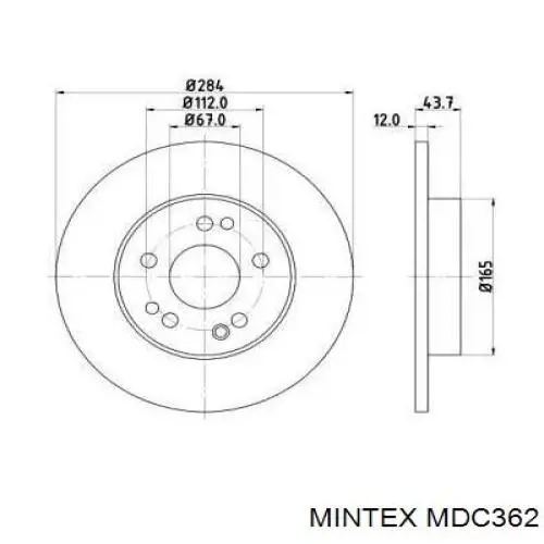 MDC362 Mintex диск тормозной передний