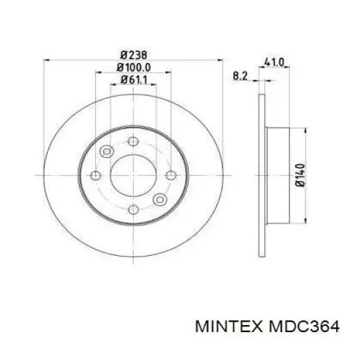 MDC364 Mintex диск тормозной передний