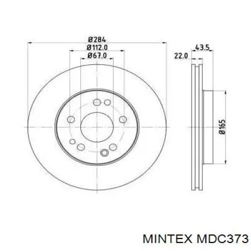 MDC373 Mintex диск тормозной передний