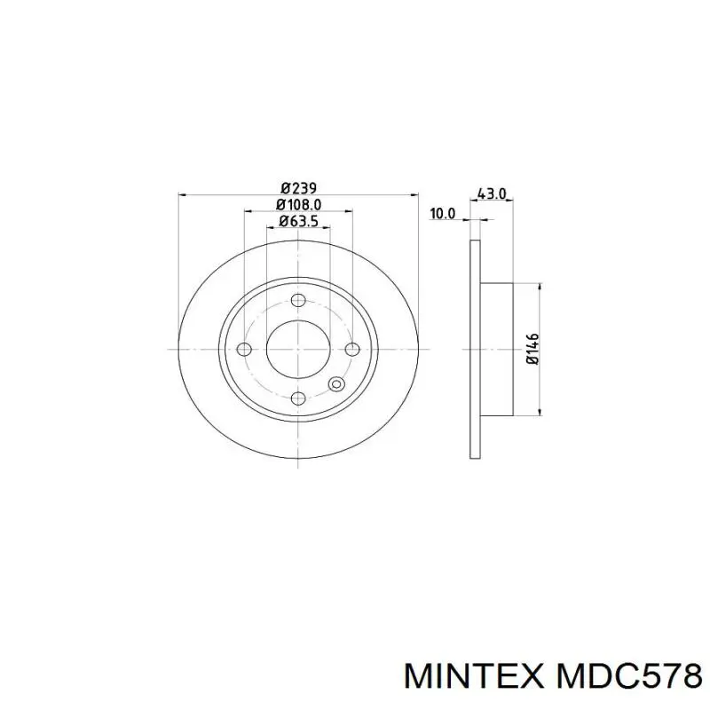 mdc578 Mintex передние тормозные диски