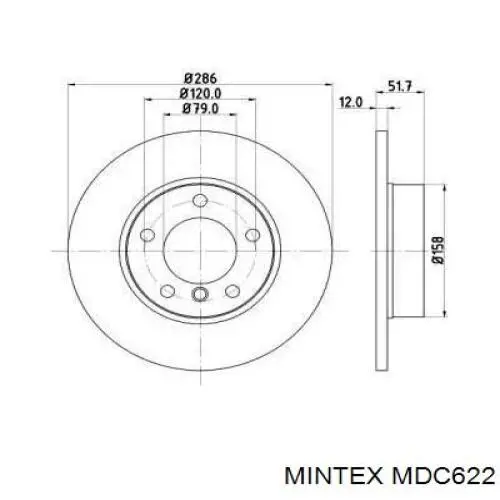 MDC622 Mintex диск тормозной передний