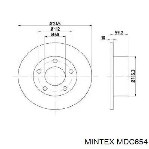 Тормозные диски MDC654 Mintex