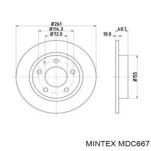 MDC667 Mintex диск тормозной задний