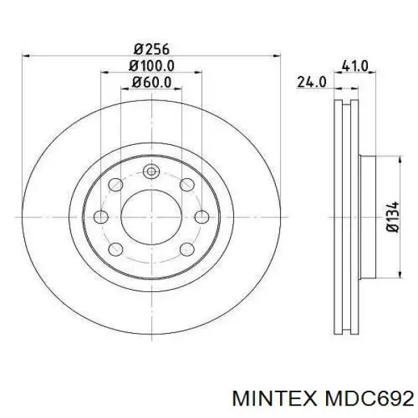 Диск тормозной передний Mintex MDC692