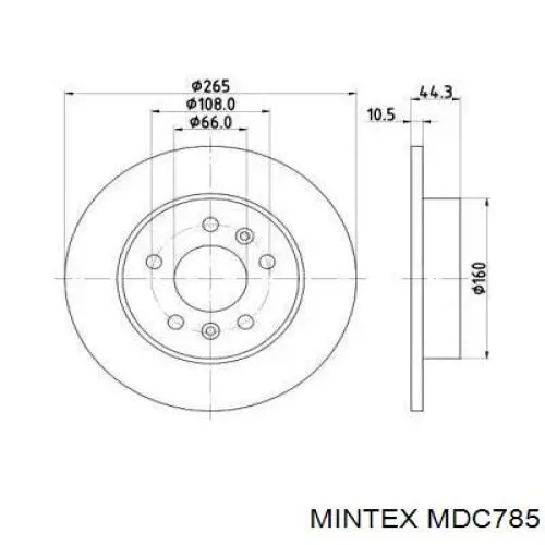 MDC785 Mintex диск тормозной задний