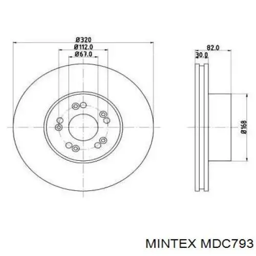 MDC793 Mintex диск тормозной передний