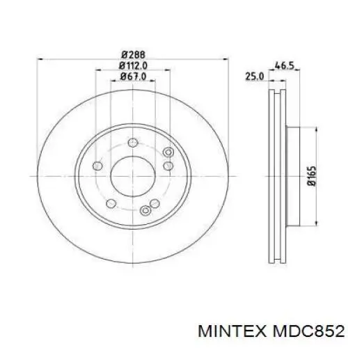 MDC852 Mintex диск тормозной передний