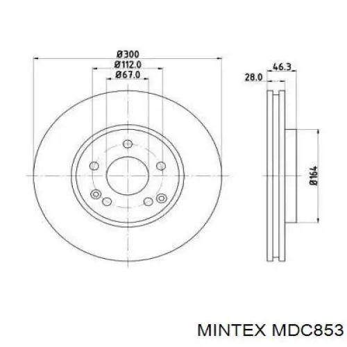 MDC853 Mintex диск тормозной передний