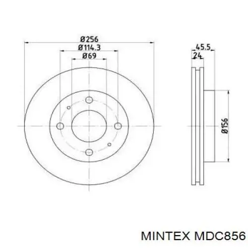 MDC856 Mintex диск тормозной передний