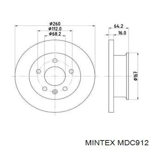 MDC912 Mintex диск тормозной передний