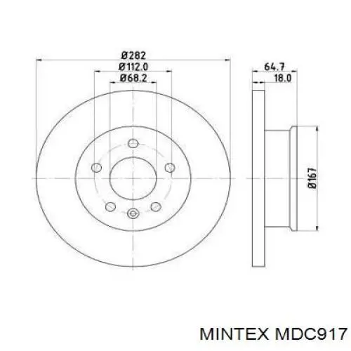 MDC917 Mintex диск тормозной передний