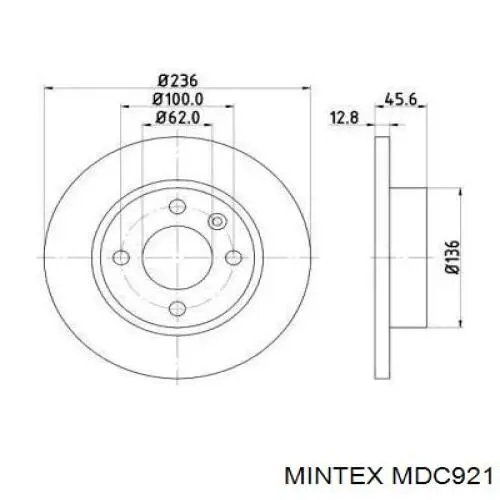 MDC921 Mintex диск тормозной передний