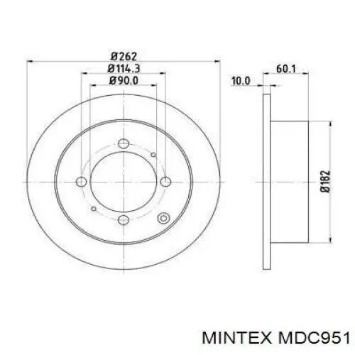 MDC951 Mintex диск тормозной задний
