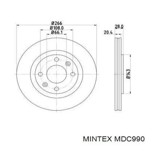 MDC990 Mintex Диск тормозной передний