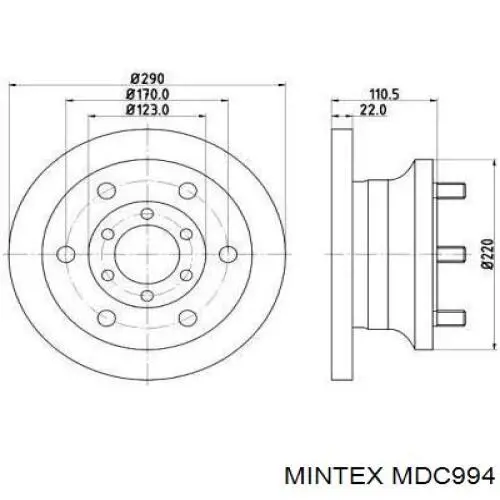 MDC994 Mintex диск тормозной передний