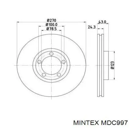 MDC997 Mintex диск тормозной передний