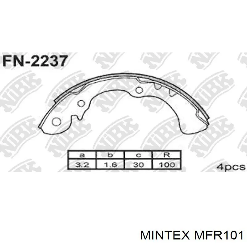 MFR101 Mintex задние барабанные колодки