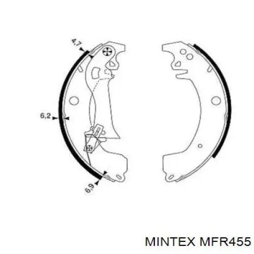 Задние барабанные колодки MFR455 Mintex