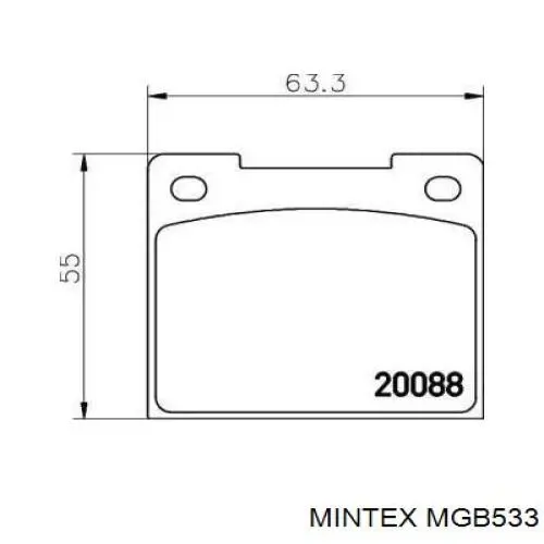 Задние тормозные колодки MGB533 Mintex