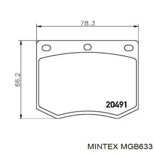 Передние тормозные колодки MGB633 Mintex