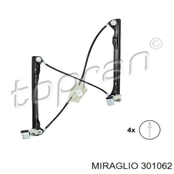 Механизм стеклоподъемника водительской двери Miraglio 301062 цена, от 42.24 USD
