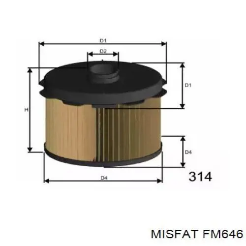 Топливный фильтр FM646 Misfat