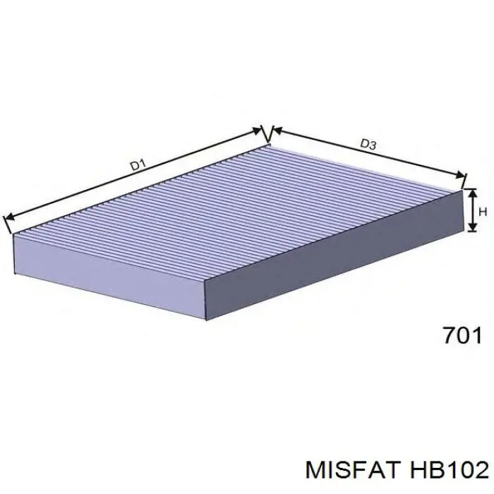 Фильтр салона HB102 Misfat