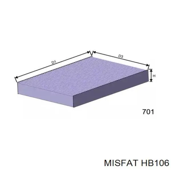 Фильтр салона HB106 Misfat