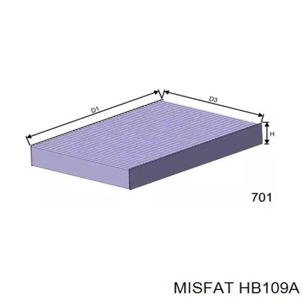 Фильтр салона HB109A Misfat