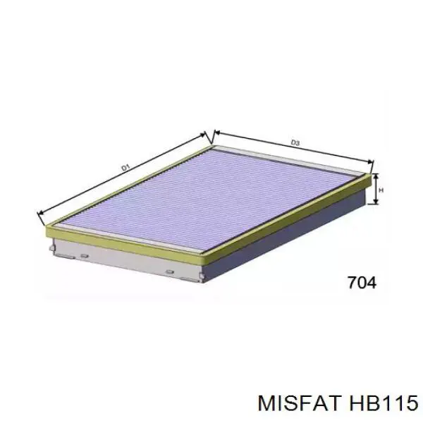 Фильтр салона HB115 Misfat