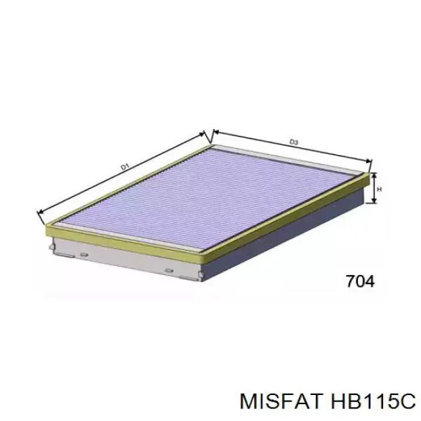 Фильтр салона HB115C Misfat