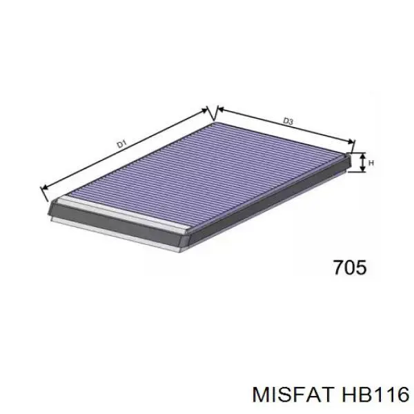 Фильтр салона HB116 Misfat