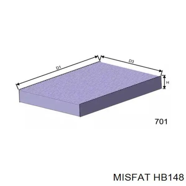 Фильтр салона HB148 Misfat