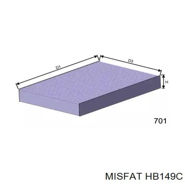 Фильтр салона HB149C Misfat