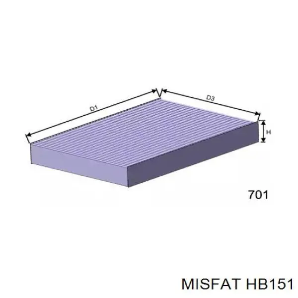 HB151 Misfat фильтр салона