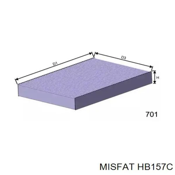 Фильтр салона HB157C Misfat