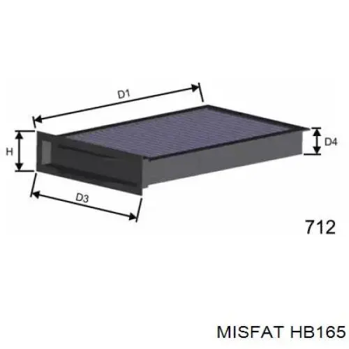 Фильтр салона HB165 Misfat