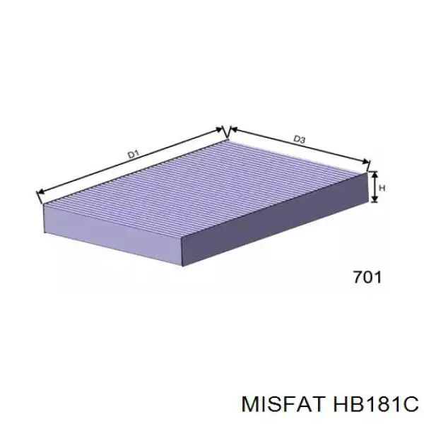 Фильтр салона HB181C Misfat