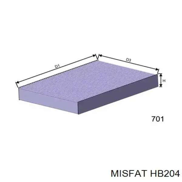 Фильтр салона HB204 Misfat