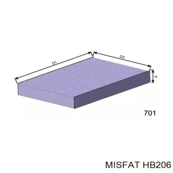 Фильтр салона HB206 Misfat