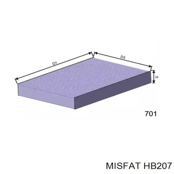 Фильтр салона HB207 Misfat