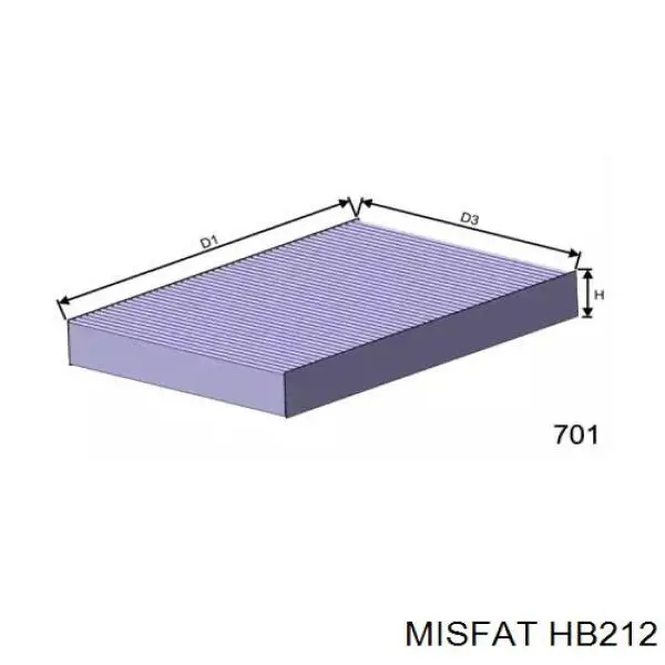 Фильтр салона HB212 Misfat