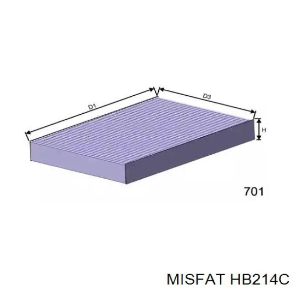 Фильтр салона HB214C Misfat