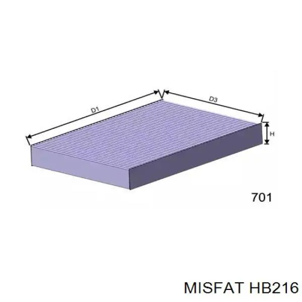 HB216 Misfat фильтр салона
