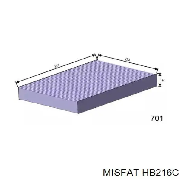 HB216C Misfat фильтр салона