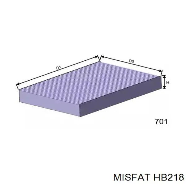 HB218 Misfat фильтр салона